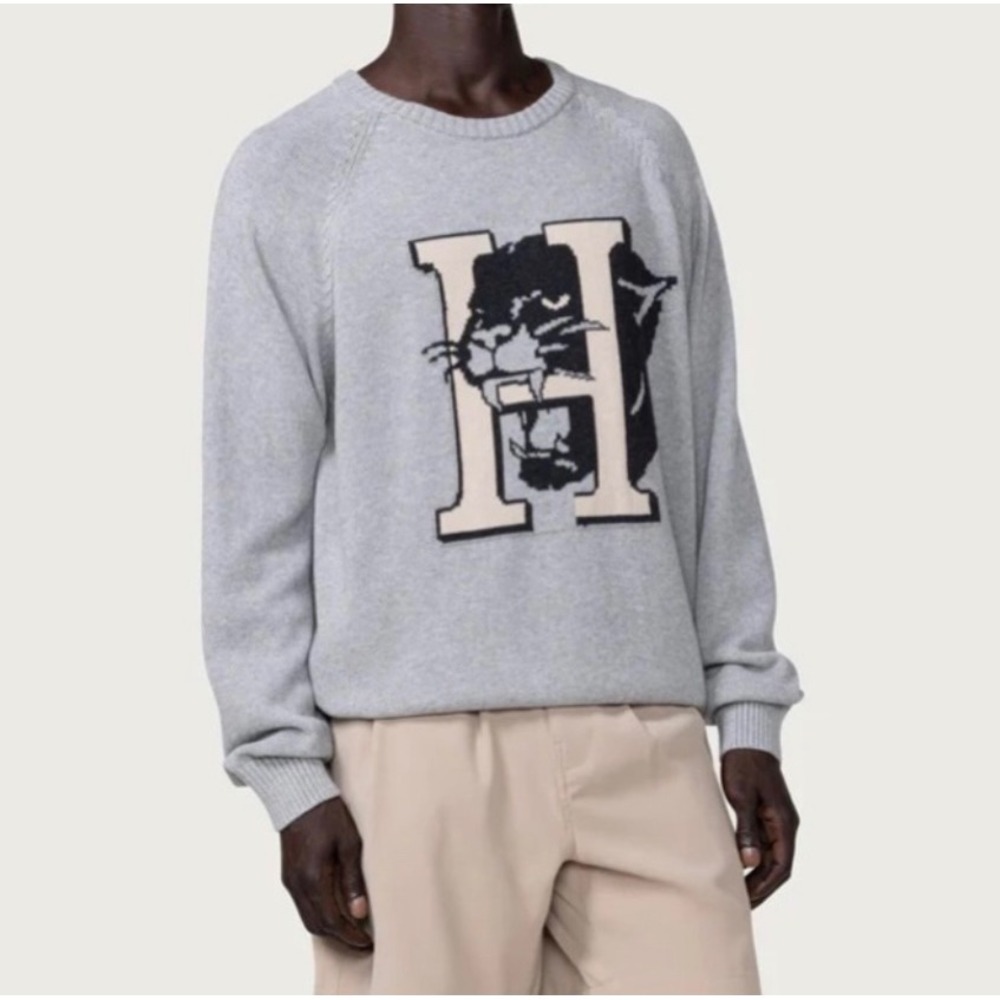 Honor‎ The Gift Mens Grey Mascot Crew Neck Sweater Size Large